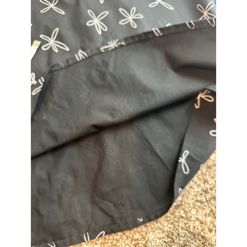 New York & Company Black Classic Floral Midi Skirt Womens 16 A-Line Cotton - Picture 7 of 7